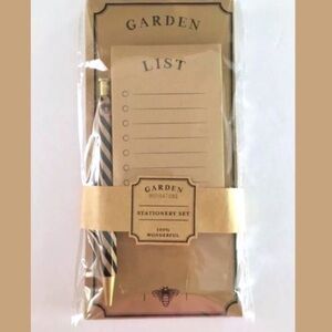 Stationery Set Pen Bumble Bee Kraft List Pad Sticky Notes Natural Garden Party